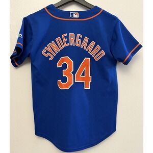 YOUTH MEDIUM MAJESTIC‎ NEW YORK METS JERSEY #34 SYNDERGARRD